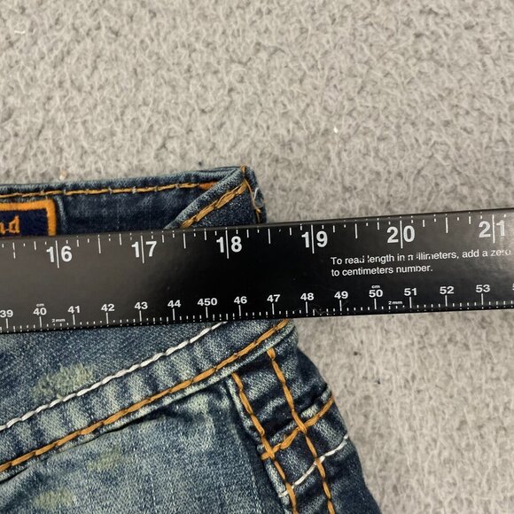 Rock Revival Rand Taper Jeans Men 36x34 Blue Tie Dye Studded Stretch Denim - Picture 8 of 12